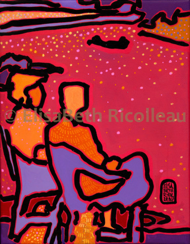 제목이 "Deux au parc fuchsia"인 미술작품 Elisabeth Ricolleau로, 원작