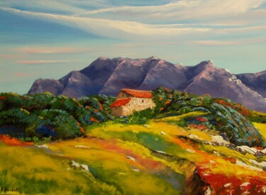 Peinture intitulée "La vieille grange" par Pascal Baudot, Œuvre d'art originale