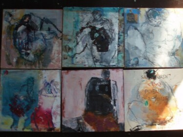 Peinture intitulée "cartons compressés…" par Catherine Monmarson, Œuvre d'art originale