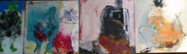 Peinture intitulée "cartons compressés…" par Catherine Monmarson, Œuvre d'art originale