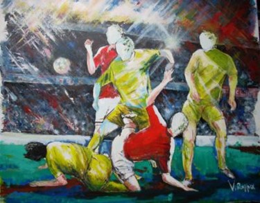 Painting titled "champions league" by Vincenzo Rappa, Original Artwork, Oil