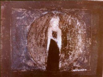 Peinture intitulée "La cantatrice" par Agnan Kroichvili, Œuvre d'art originale