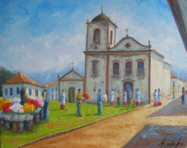 Peinture intitulée "Vida em Paraty" par Sandro José Da Silva, Œuvre d'art originale, Huile