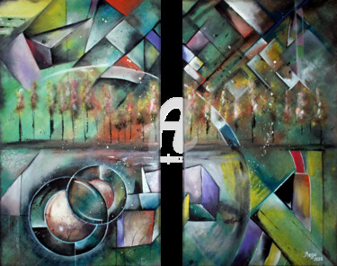 Картина под названием "Crazy Abstract" - Mego, Подлинное произведение искусства, Масло