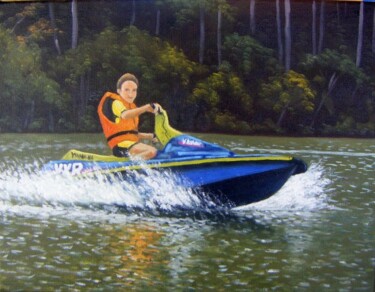 Peinture intitulée "Jet ski" par Sandro José Da Silva, Œuvre d'art originale, Huile