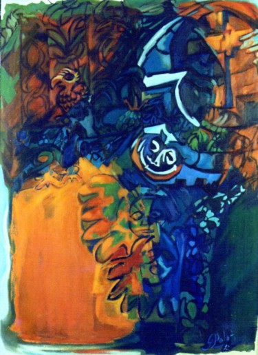 "Tríptico de homenaje a Bolivia" (parte izquierda) Peinture intitulée ""Tríptico de homena…" par Lagloria, Œuvre d'art originale, Huile