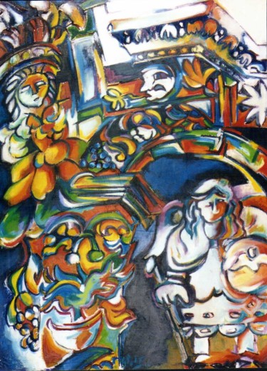 "Tríptico de homenaje a Bolivia" (parte central) Painting titled ""Tríptico de homena…" by Lagloria, Original Artwork, Oil