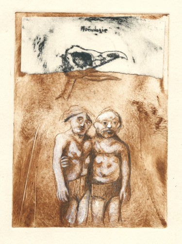 Dessin intitulée "phrénologie-3" par Frhégo, Œuvre d'art originale, Autre