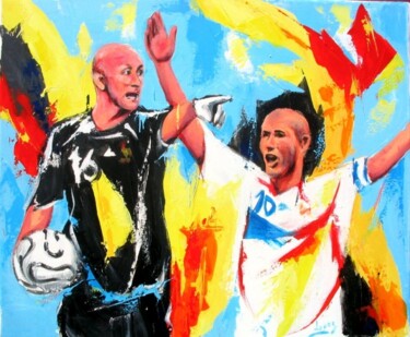 Peinture intitulée "Fabien montre le ch…" par Jean-Luc Lopez, Œuvre d'art originale, Huile