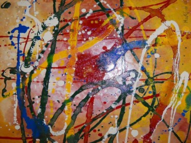 Painting titled "L'inizio 2" by Marco Sergio Fassiotti, Original Artwork, Enamel