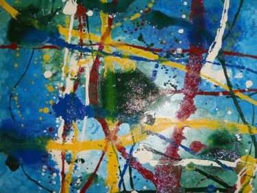 Painting titled "L'inizio 3" by Marco Sergio Fassiotti, Original Artwork, Enamel