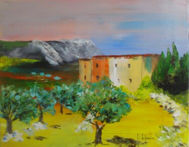 「Oliviers en Drôme p…」というタイトルの絵画 Laure Leprinceによって, オリジナルのアートワーク, オイル