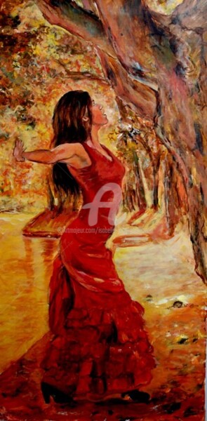 绘画 标题为“Sendero Flamenco” 由Isabelle Jacq (Gamboena), 原创艺术品, 丙烯