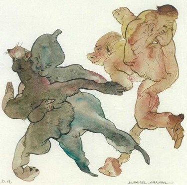 Dessin intitulée "Le rapt" par Daniel Duhamel Arrapel, Œuvre d'art originale, Autre