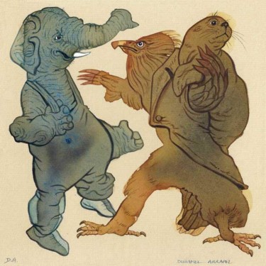 Dessin intitulée "Marchandage" par Daniel Duhamel Arrapel, Œuvre d'art originale, Autre