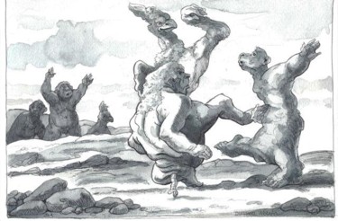 Dessin intitulée "Ôte-toi de là" par Daniel Duhamel Arrapel, Œuvre d'art originale, Autre