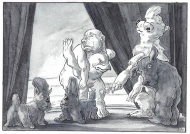 Dessin intitulée "Posez-le ici" par Daniel Duhamel Arrapel, Œuvre d'art originale, Autre