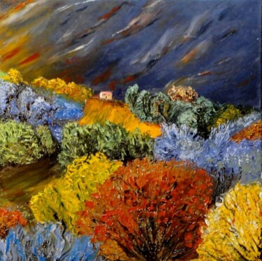 Peinture intitulée "Flamboyance" par Pascal Baudot, Œuvre d'art originale, Huile Monté sur Châssis en bois