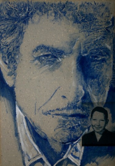 Ζωγραφική με τίτλο "bob dylan" από Ananou, Αυθεντικά έργα τέχνης, Λάδι