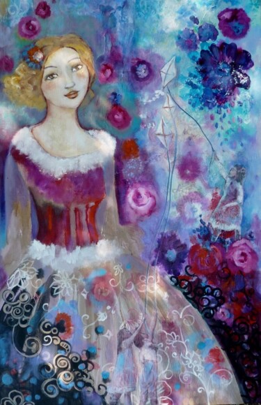 Peinture intitulée "les-jeux-celestes" par Loetitia Pillault, Œuvre d'art originale, Huile
