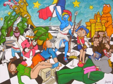 Peinture intitulée "Chess-and-freedom-b…" par Denis Michel (2nyss), Œuvre d'art originale, Acrylique