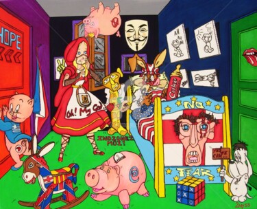 Peinture intitulée "No-fear by 2nyss" par Denis Michel (2nyss), Œuvre d'art originale, Acrylique