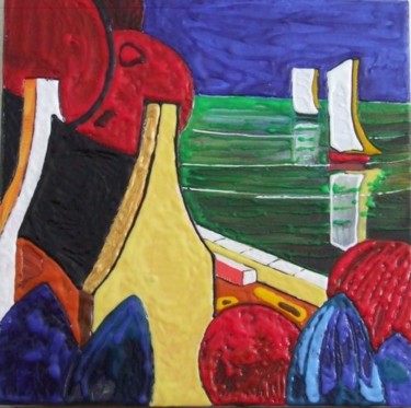 Peinture intitulée "maisons-de-eric.jpg" par Lapiche, Œuvre d'art originale