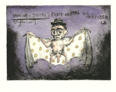 Dessin intitulée "CHAUVE-SOURIS." par Frhégo, Œuvre d'art originale
