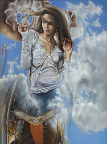 Malerei mit dem Titel "Summer Clouds" von Victor Hagea, Original-Kunstwerk, Öl