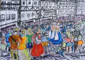 Peinture intitulée "defile.jpg" par Lapiche, Œuvre d'art originale