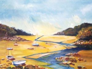 Peinture intitulée "plestin-les-greves.…" par Lapiche, Œuvre d'art originale, Acrylique