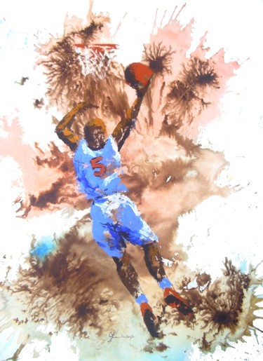 绘画 标题为“NBA” 由Marc Parmentier, 原创艺术品, 丙烯 安装在纸板上