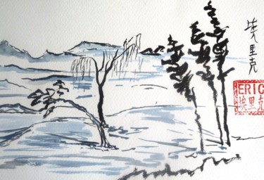 Peinture intitulée "encre de chine2013-…" par Lapiche, Œuvre d'art originale, Huile