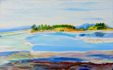 Peinture intitulée "Pamukkale" par Brigitte Mathé (MBL), Œuvre d'art originale, Huile Monté sur Châssis en bois