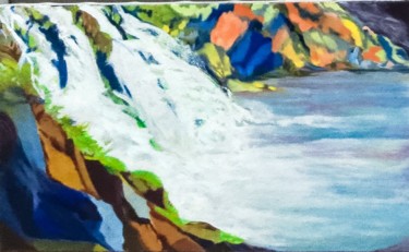 Peinture intitulée "Chutes d'Antalya" par Brigitte Mathé (MBL), Œuvre d'art originale, Huile Monté sur Châssis en bois