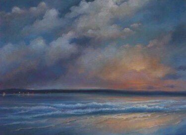 Painting titled "Blue Velum" by Lee Campbell, Original Artwork, Oil