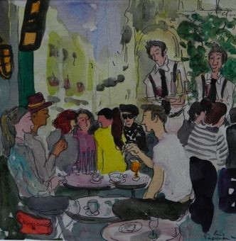 Painting titled "Bastille, blanc et…" by Varvara Bracho, Original Artwork