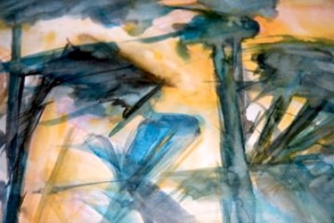 Afrikanisch - Abendstimmung Malerei mit dem Titel "Afrikanisch - Abend…" von Wolfgang Schmidt, Original-Kunstwerk, Öl
