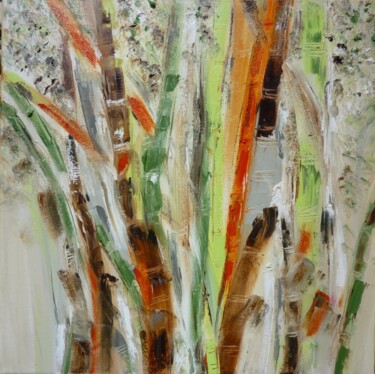 Painting titled "Bambouseraie" by Christelle Veron Cherbonnier, Original Artwork