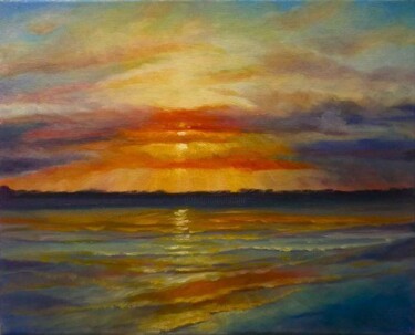 Painting titled "Sunset (Available a…" by Lee Campbell, Original Artwork, Oil