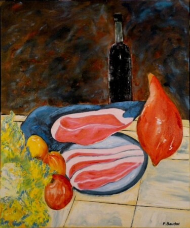 Peinture intitulée "victuailles" par Pascal Baudot, Œuvre d'art originale, Huile