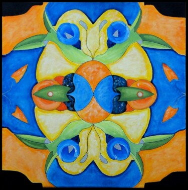 Peinture intitulée "Vitrail de printemps" par Pascal Baudot, Œuvre d'art originale, Autre