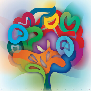 Highly Stimulated Brain Tree Digital Arts titled "Highly Stimulated B…" by Bernd Wachtmeister, Original Artwork, 2D Digital Work