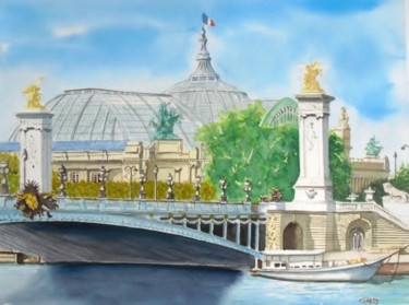 Peinture intitulée "grand-palais-paris.…" par Paco Cabrera, Œuvre d'art originale