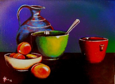 Goûter Peinture intitulée "Goûter" par Marc Parmentier, Œuvre d'art originale, Acrylique Monté sur Châssis en bois
