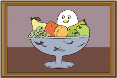 Drawing titled "Still Life with Duck" by Kai-Yu Sun, Original Artwork