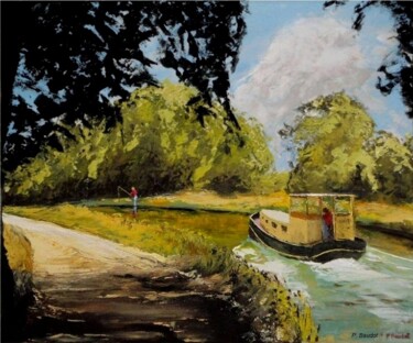 Peinture intitulée "Flânerie" par Pascal Baudot, Œuvre d'art originale, Huile Monté sur Châssis en bois