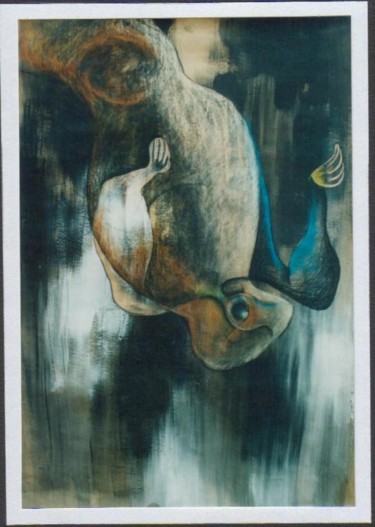 Desenho intitulada "Soft pastel on colo…" por Jen Ni Lai, Obras de arte originais