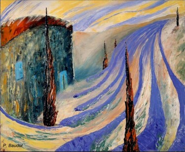 Peinture intitulée "Lavandes" par Pascal Baudot, Œuvre d'art originale, Huile Monté sur Châssis en bois