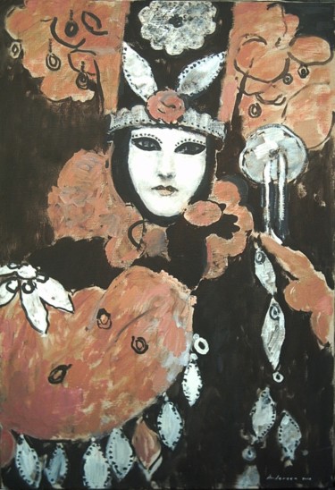 Painting titled "Rose and black" by Robert Andersen, Original Artwork, Oil
